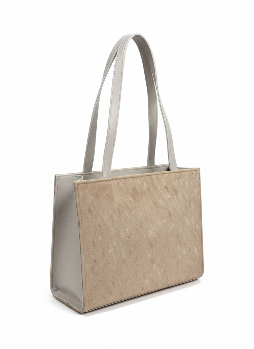 Suede Canvas Medium Tote Bag