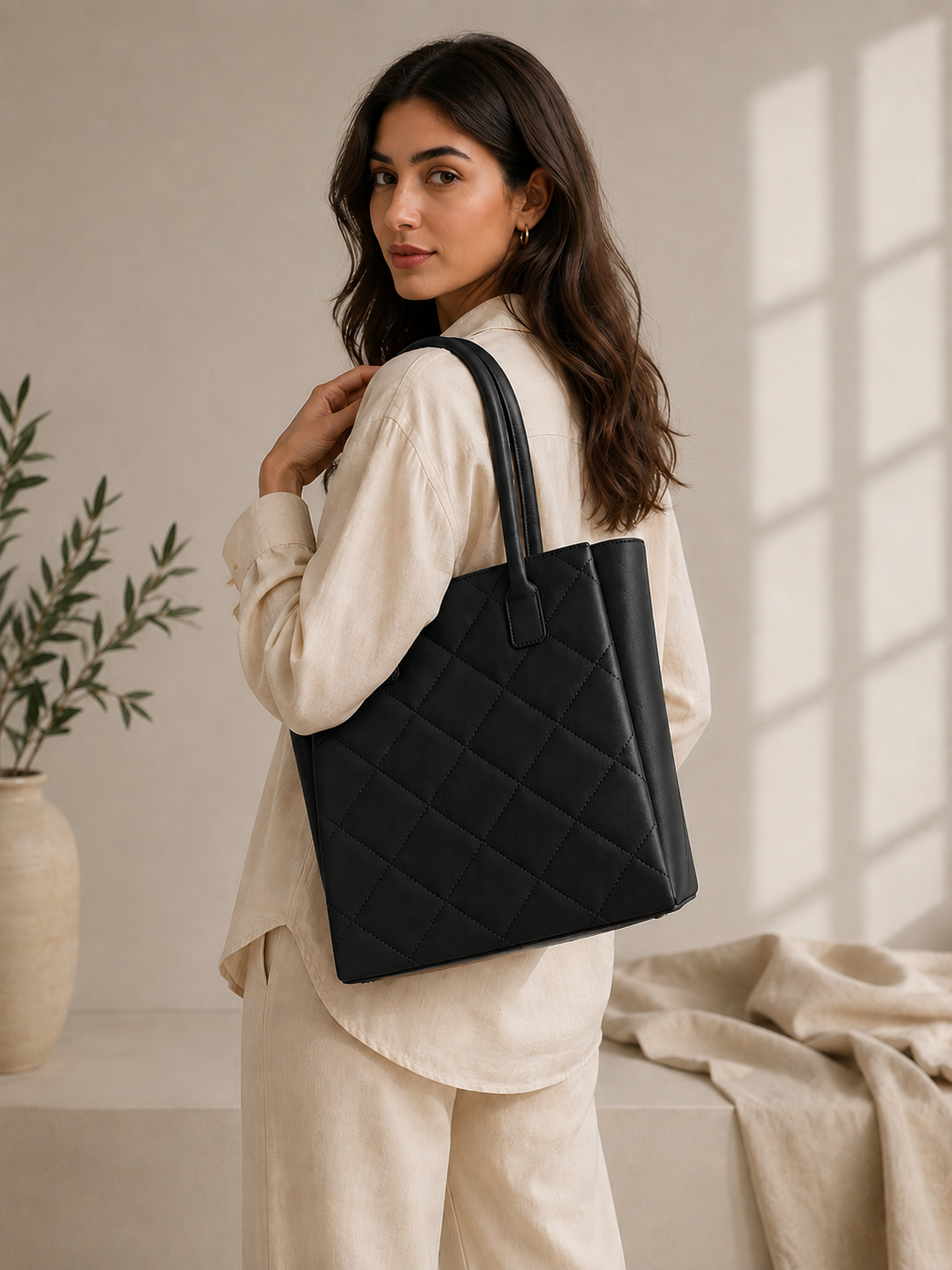 NOURA QUILTED TOTE BAG -936