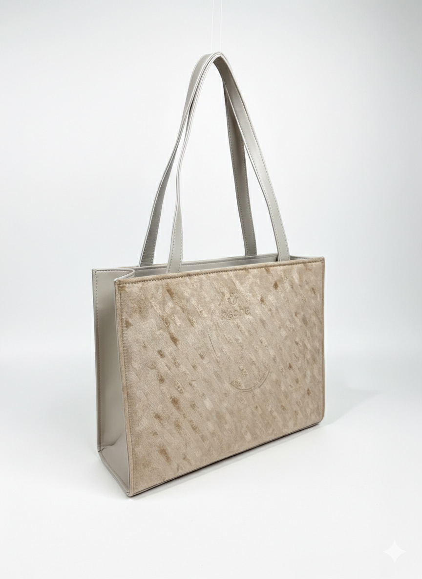 Suede Canvas Medium Tote Bag